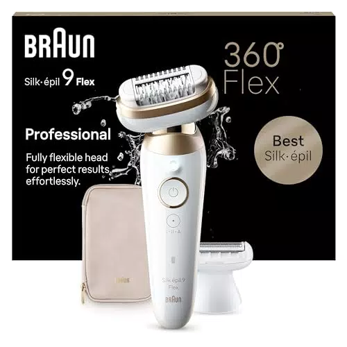 Épilateur Braun Silk-épil 9 Flex avec Tête Flexible À 360° - Épilation Facile et Longue Durée - Étanche - Pour Femmes
