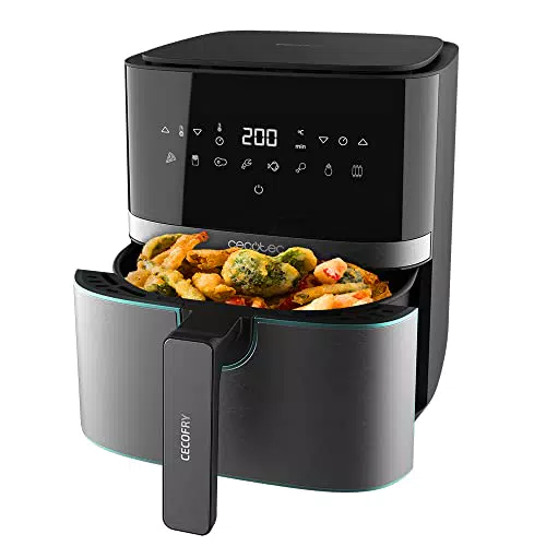 Cecotec Friteuse sans Huile Intelligente 5, 5 L à Air Chaud avec Accessoires Cecofry Full Inox 5500 Connected Pack