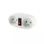 Lampadaire CHACON Biplite Domino avec Interrupteur - 2 Prises 16A
