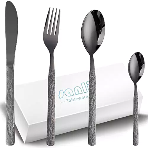 Ensemble de Couverts en Acier Inoxydable SANLI - Service de Table 6 Personnes