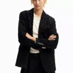 Desigual Ame_sici Blazer tissé pour Femme, Noir