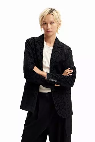 Desigual Ame_sici Blazer tissé pour Femme, Noir
