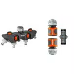 Distributeur 4 Voies Gardena: Raccordement de 4 Appareils au Robinet & Nécessaires d'Arrosage Gardena: Raccords Extension Tuyau 13 mm et 15 mm.
