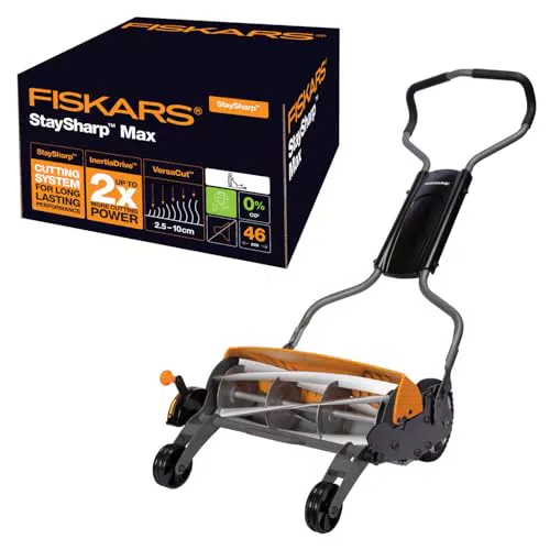 Tondeuse à gazon manuelle Fiskars StaySharp Max 46 cm