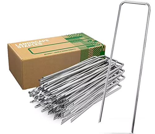 Piquets de Fixation en Acier Galvanisé pour Toile de Paillage et Grillage - Solides et Durables - Modèle: GardenGloss