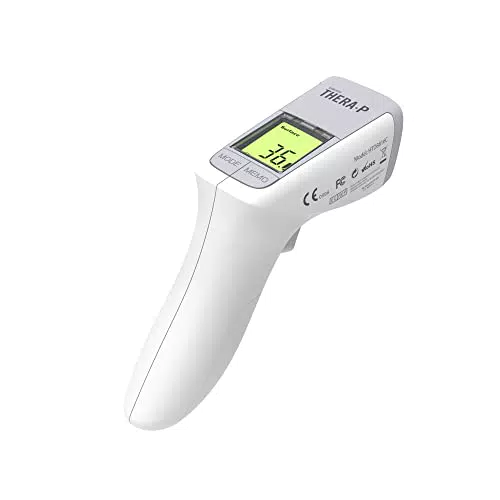 Thermomètre Frontal Infrarouge HoMedics Thera-P - Lecture Instantanée Précise - Ecran LCD - Alarme Fièvre - Pour Bébé, Enfant, Adulte