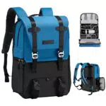 Sac à Dos Appareil Photo Reflex K&F Concept avec Housse de Pluie Imperméable - Bleu