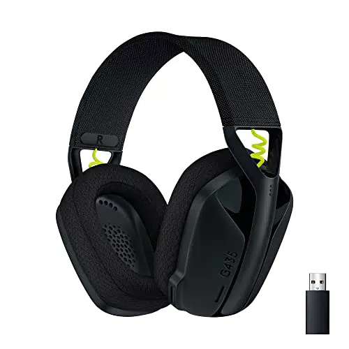 Casque Gamer Logitech G435 LIGHTSPEED & Bluetooth sans Fil - Micro intégré, Batterie 18h - Compatible Dolby Atmos PC PS4 PS5 Mobile Nintendo Switch