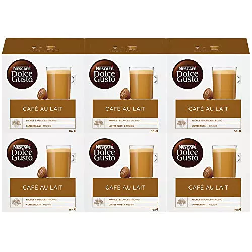 Nescafé Dolce Gusto Café au Lait - 96 Capsules (Pack de 6)