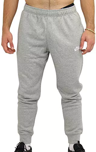 Nike M NSW Club JGGR FT Pantalons Homme, DK Grey Heather/Matte Silver/W