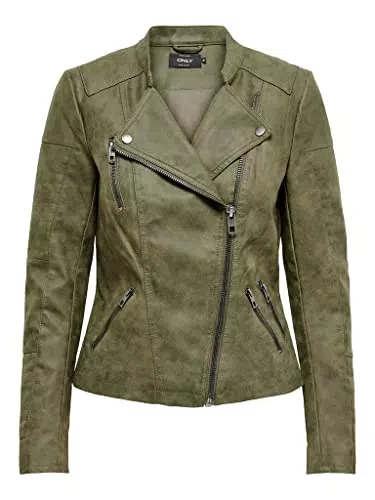Veste motard en simili cuir ONLY Onlava - Femme