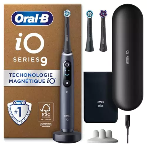 Brosse à Dents Électrique Oral-B iO 9 avec 3 Brossettes et Étui de Voyage