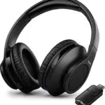Philips Casque d'Écoute TAH6206BK/00 Over Ear TV, Casque d'Écoute sans Fil pour Adultes