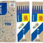 PILOT - 2 Etuis de 6 Recharges FriXion pour stylo effaçable. Compatibles FriXion Ball et FriXion Ball Clicker - Bleu - Pointe Moyenne