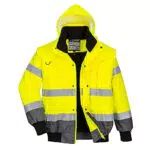Portwest Blouson Haute-Visibilité bicolore, Couleur: Jaune/Gris