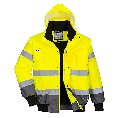 Portwest Blouson Haute-Visibilité bicolore, Couleur: Jaune/Gris