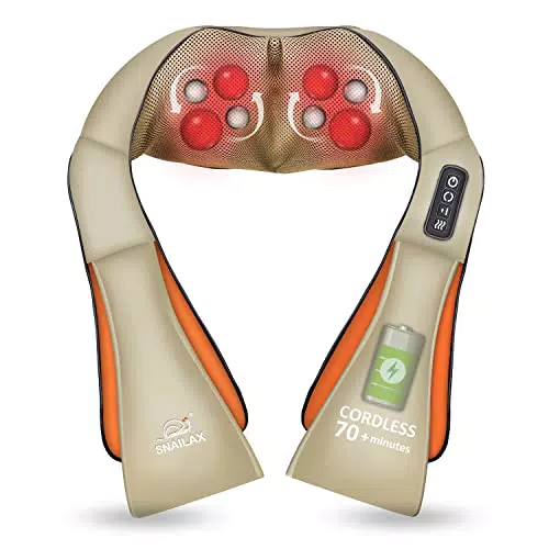 Masseur cervical sans fil Snailax Shiatsu - Soulage les douleurs de cou et d'épaule avec chaleur