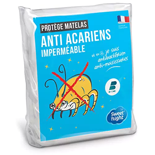 Protège Matelas Sweetnight 200x200 cm Imperméable Anti Acariens 100% Coton