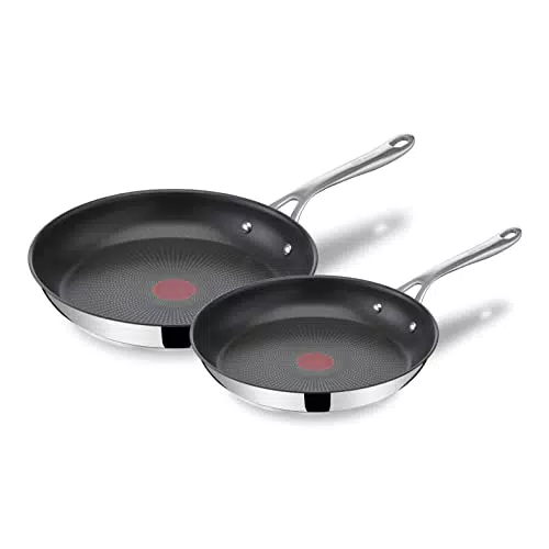 Tefal Jamie Oliver Cook's Direct Inox Lot de 2 poêles 24/28 cm