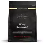 Whey Protéine 80 de THE PROTEIN WORKS | Saveur Fraises à la Crème | Concentré 82% Protéines
