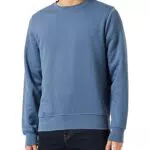 Tommy Hilfiger Homme Sweat Sans Capuche, Bleu