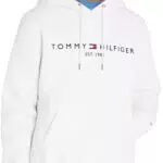 Tommy Hilfiger Sweat À Capuche Homme Tommy Logo, Blanc