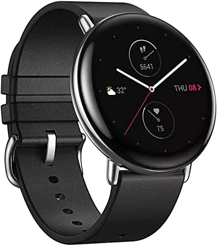 Montre Connectée Amazfit Zepp E Ronde avec GPS et SpO2, Étanche 5 ATM - Noir