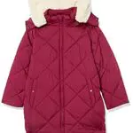 Doudoune Longue Matelassée Amazon Essentials Fille - Écru Rouge Framboise