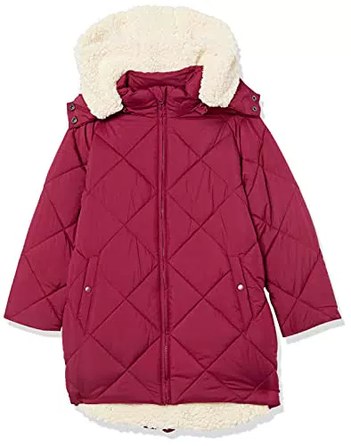 Doudoune Longue Matelassée Amazon Essentials Fille - Écru Rouge Framboise