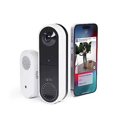 Sonnette Vidéo Connectée Arlo WiFi HD avec Carillon Chime 2 et Audio Bidirectionnel