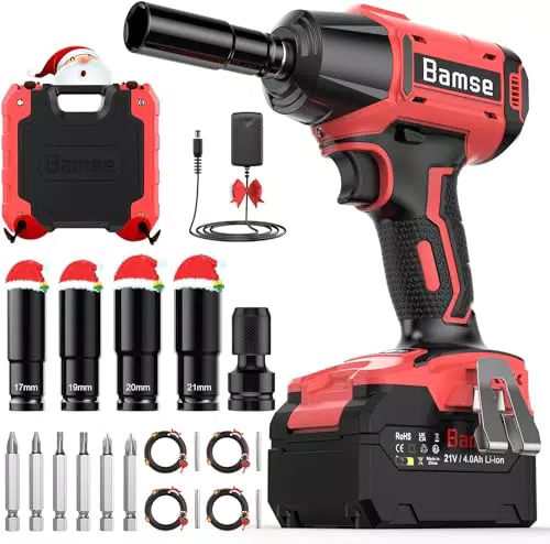 Clé à Chocs Sans Fil Brushless 550Nm avec Batterie 21V - Visseuse à Chocs D'impact