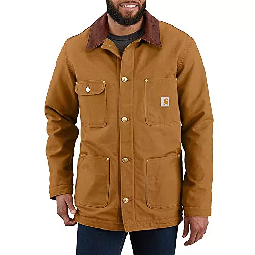 Carhartt Firm Duck Chore Coat Manteau, Brown, M Homme
