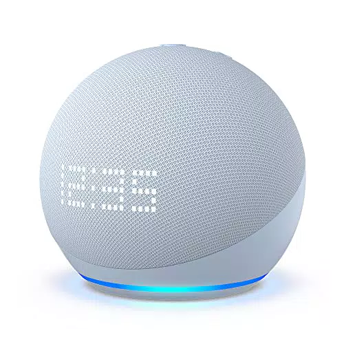 Echo Dot avec horloge, Enceinte connectée Bluetooth et Wi-Fi au son puissant encore plus imposant
