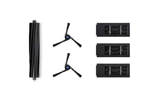 Kit d'entretien ECOVACS pour DEEBOT X2 Omni/X2 Combo - Brosse Principale en Caoutchouc, Brosses Latérales Noires, Filtres Antibactériens