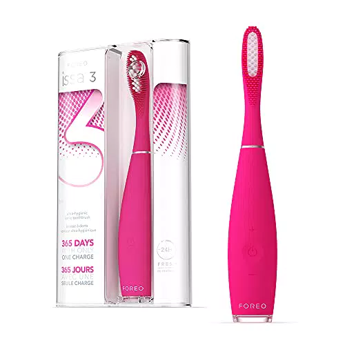 Brosse à dents sonique FOREO ISSA 3 ultra-hygiénique et rechargeable en silicone et polymère - 16 intensités