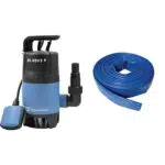 Pompe submersible pour eaux usées Güde GS4002P - 400 W - 7500 l/h - Hauteur de refoulement 5 m + Tuyau de refoulement Silverline 10 m x 32 mm