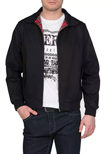 Merc of London Harrington, Jacket Blouson, Noir, X-Large Homme