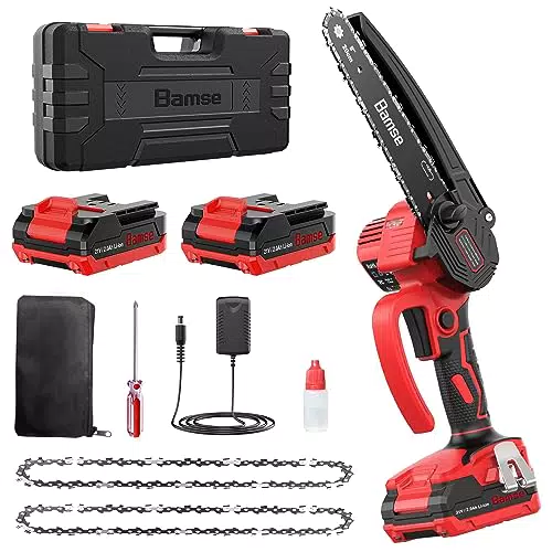 Tronçonneuse Électrique Sans Fil Bamse 8 Pouces avec Batterie Brushless - Idéale pour Coupe Bois et Élagage Jardin