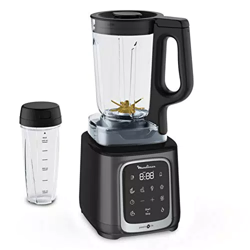 Mixeur Blender Haute Vitesse Moulinex InfinyMix+ 1600 W - Bol Tritan 1,75 L - Smoothies Glaces Pâtes Dessert - 5 Programmes Automatiques - Gourde 600 ml - Soupe LM91HD10