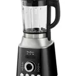 Mixeur Chauffant Moulinex Ultrablend LM962B10 - Bol Verre 2L - Soupes, Coulis, Smoothies - 10 Vitesses - 1300W - Gris et Noir