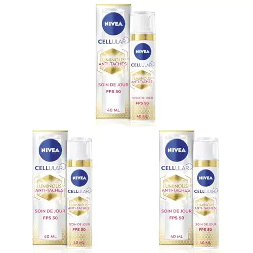 Soin de Jour Protecteur NIVEA Luminous FPS 50 - Soin Visage Anti-Taches et Anti-Âge - Lot de 3