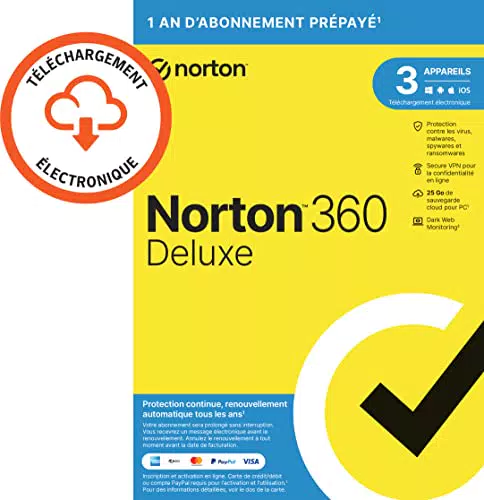 Norton™ 360 Deluxe 2024 |5 Appareils, 1 An d'Abonnement