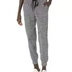 Pantalon de Jogging Stretch en Tissu Tech Brossé - Femme, Gris Foncé - Amazon Essentials