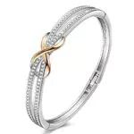 Bracelet Femme Infini Plaqué Argent et Or Rose avec Cristaux - Cadeau Fête des Mères et Anniversaire