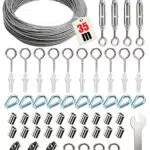 Lot de 65 Câbles en Acier Inoxydable 35m - Tendeur en Acier Inoxydable 304 - Pour Plantes Grimpantes, Cordes à Linge, Lumières Suspendues