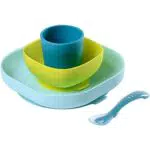 Set Vaisselle Silicone Repas Bébé BÉABA avec Ventouse Anti-dérapant