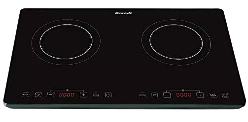 Plaque à Induction Brandt TI2SLIM1 - 2 Foyers - 3400W - 10 Niveaux de Puissance