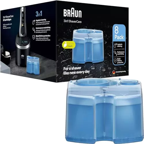 Rasoir Braun 3-en-1 ShaverCare, Recharges Liquide Nettoyant pour Stations SmartCare