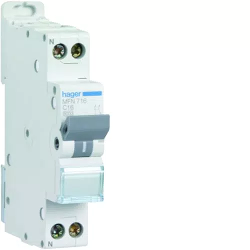 Disjoncteur Hager 16A Courbe C Phase Neutre avec Vis