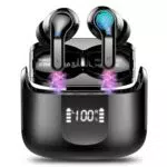 Écouteurs Bluetooth 5.3 avec Réduction ENC, Son HiFi Stéréo, Casque Bluetooth 40H, Oreillette Écran LED IP7 Étanche - Contrôle Tactile, USB-C